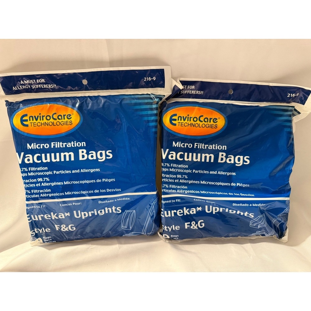 2 Packs EnviroCare Eureka F&G Vacuum Bags 9 Pack Each Type‎ F&G Replacement Bags